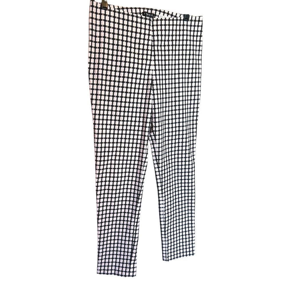 J'Envie New York Pink Black White Gingham Check Cropped Slacks Pants 4 office
